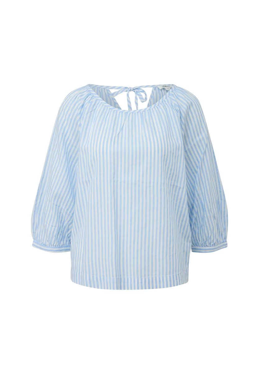 Gestreifte Bluse mit Rückenschleife
