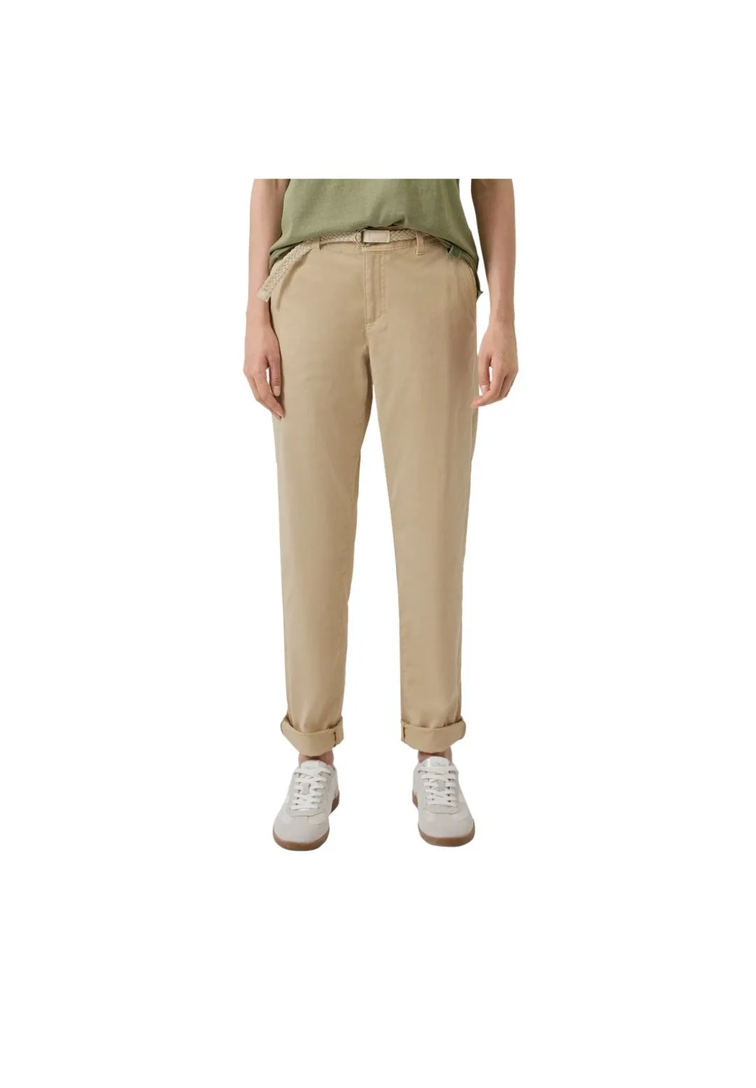 Klassische Tapered Chinos mit Gürtel