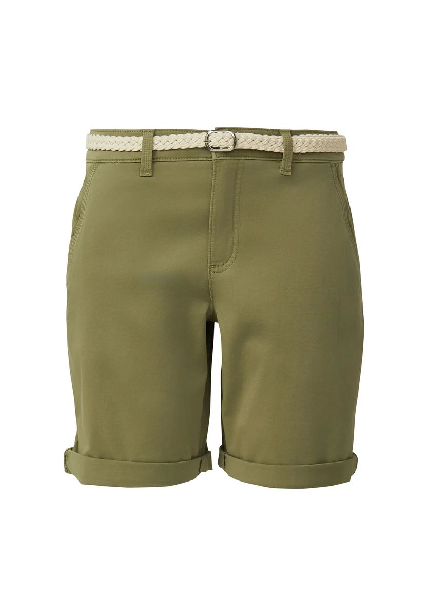 Gerade geschnittene Bermuda-Shorts mit Gürtel
