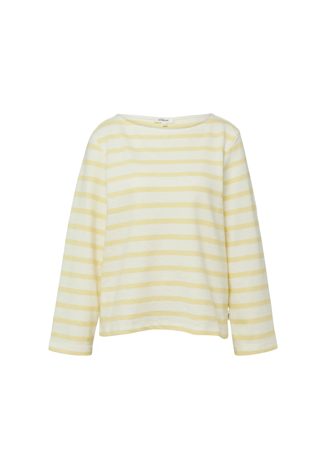 Gestreiftes Sweatshirt mit U-Boot-Ausschnitt