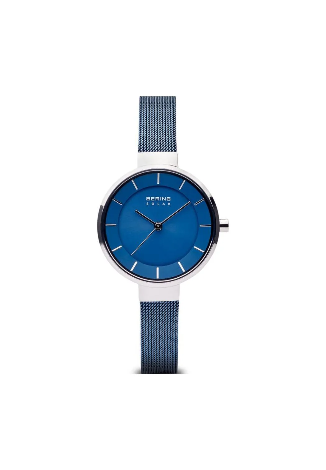 Minimalistische Solar-Armbanduhr mit Mesh-Armband