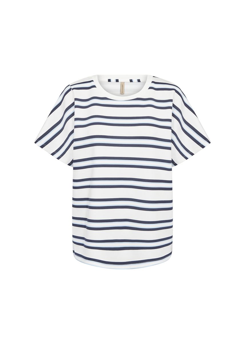 Gestreiftes T-Shirt mit Rundhalsausschnitt