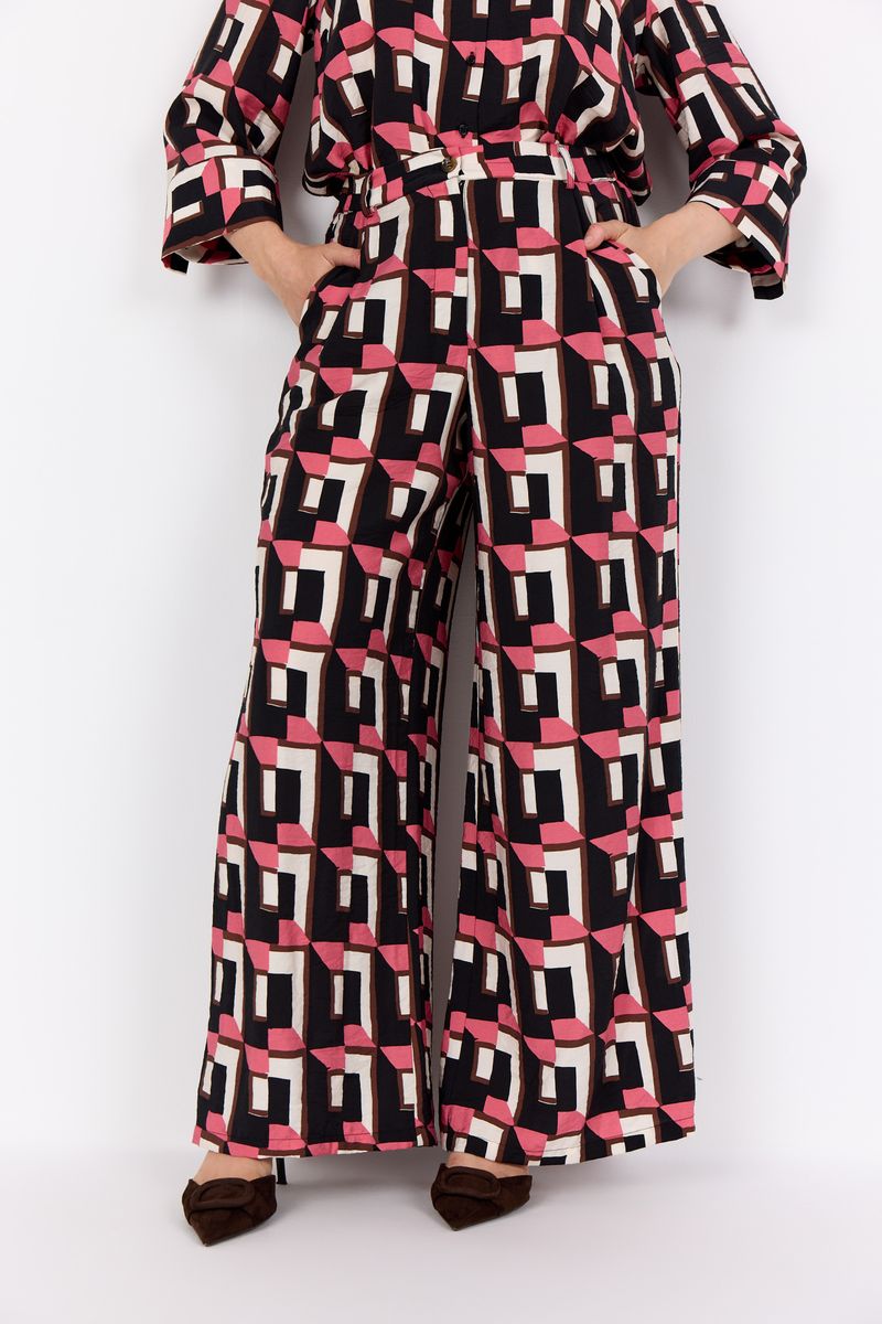 Weite Hose mit geometrischem Print