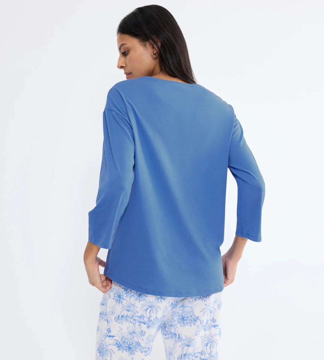 Schlafshirt mit Palmen-Stickerei