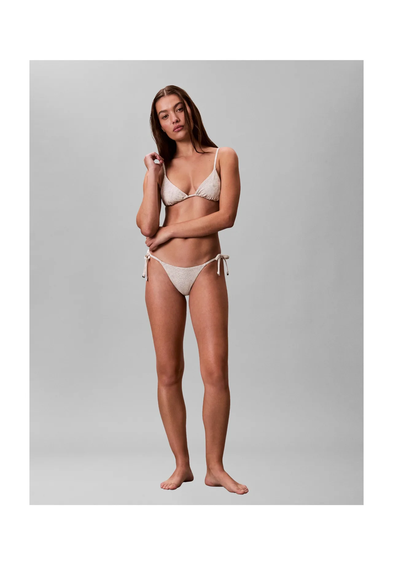 Bikinihose mit Schlangenmuster und Schnürung