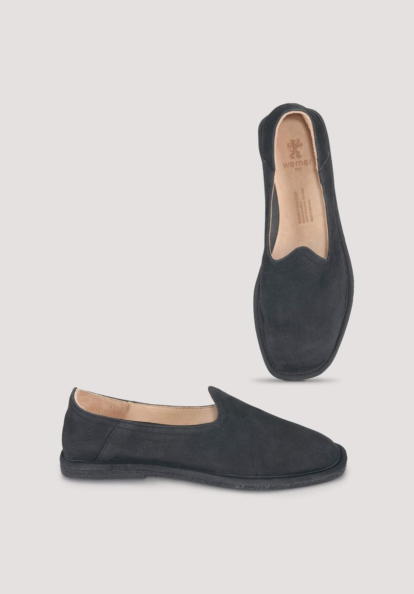 Minimalistische Nubukleder-Slipper
