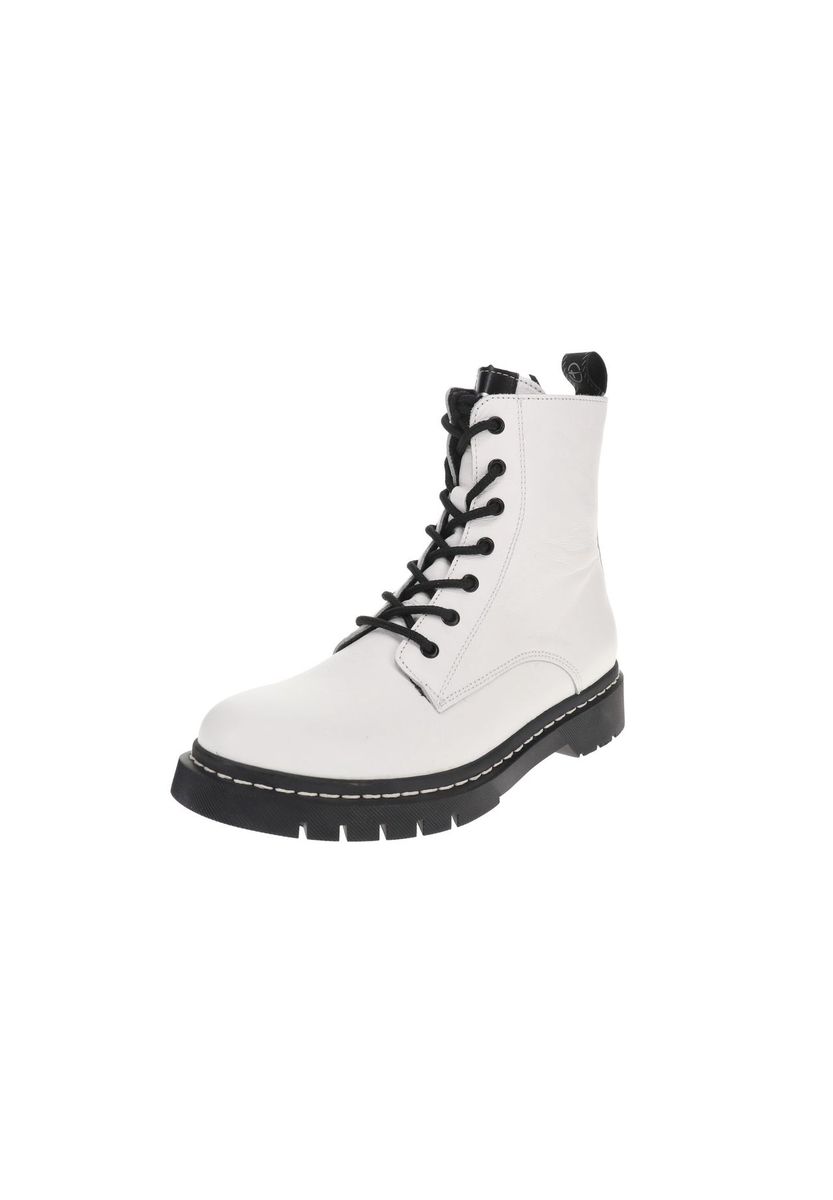 Schnür-Combat-Boots mit Seitenreißverschluss