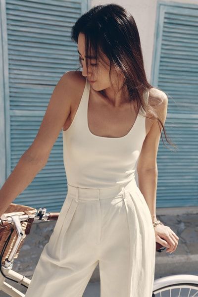 Minimalistisches Milano-Strick-Tanktop