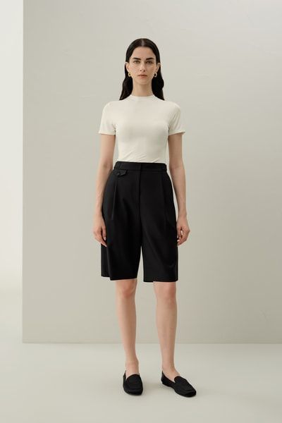 Bermuda-Shorts aus Seiden-Woll-Mischung