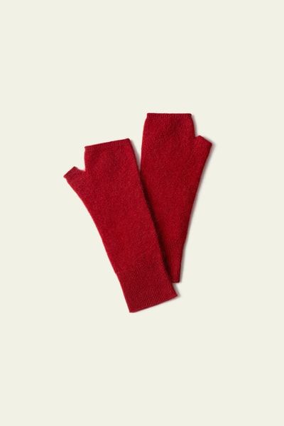 Fingerlose Handschuhe aus gebürstetem Kaschmir