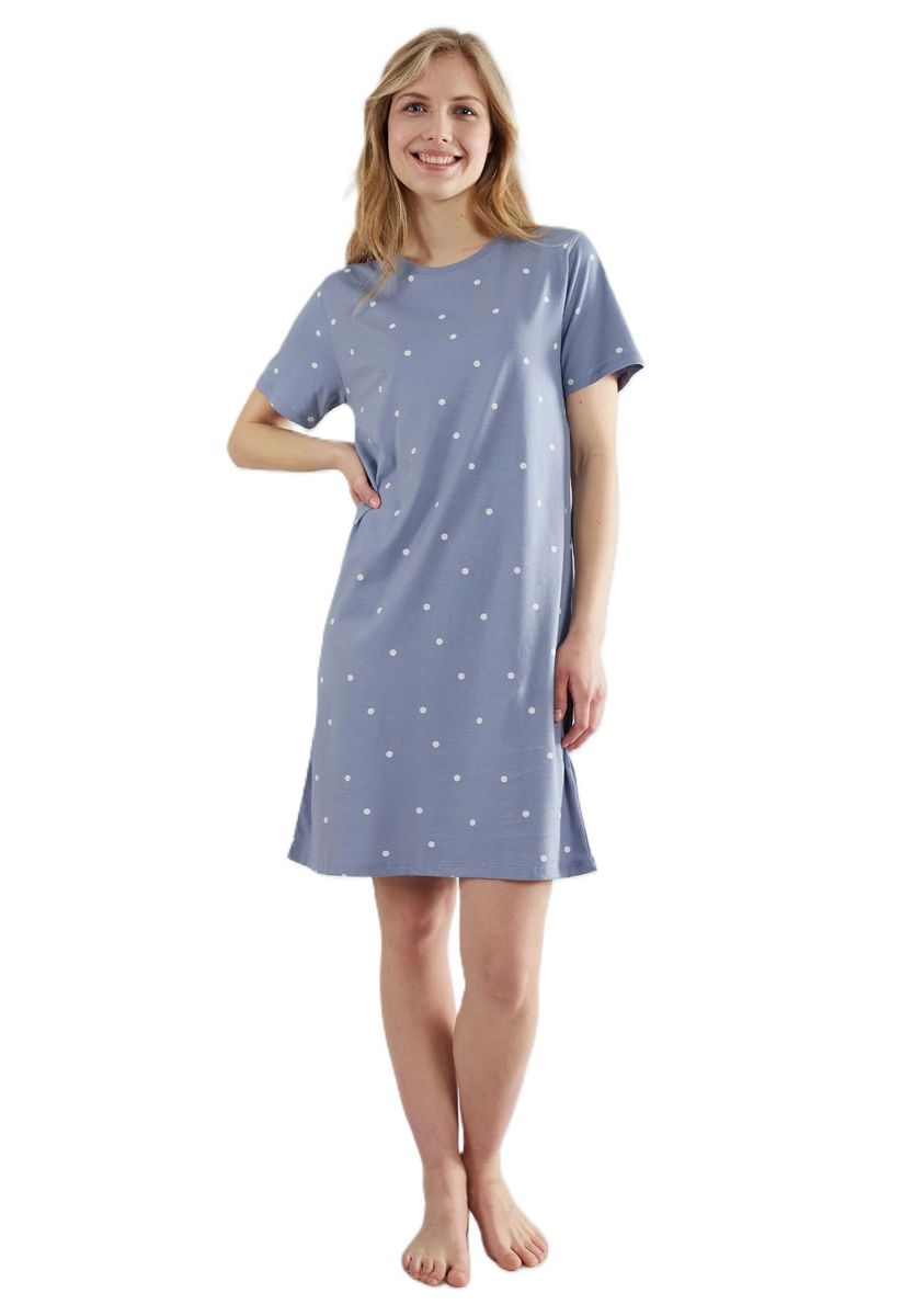 Kurzarm-Schlafshirt mit Polka Dots