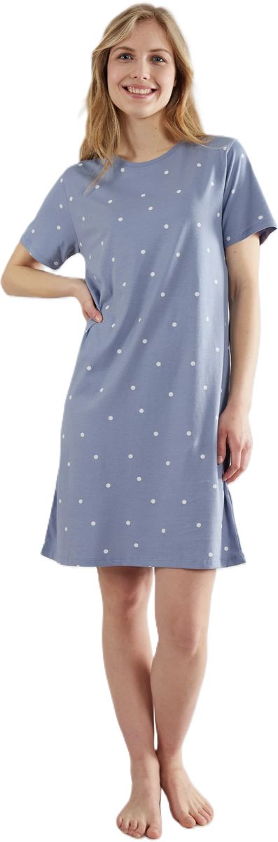 Kurzarm-Schlafshirt mit Polka Dots
