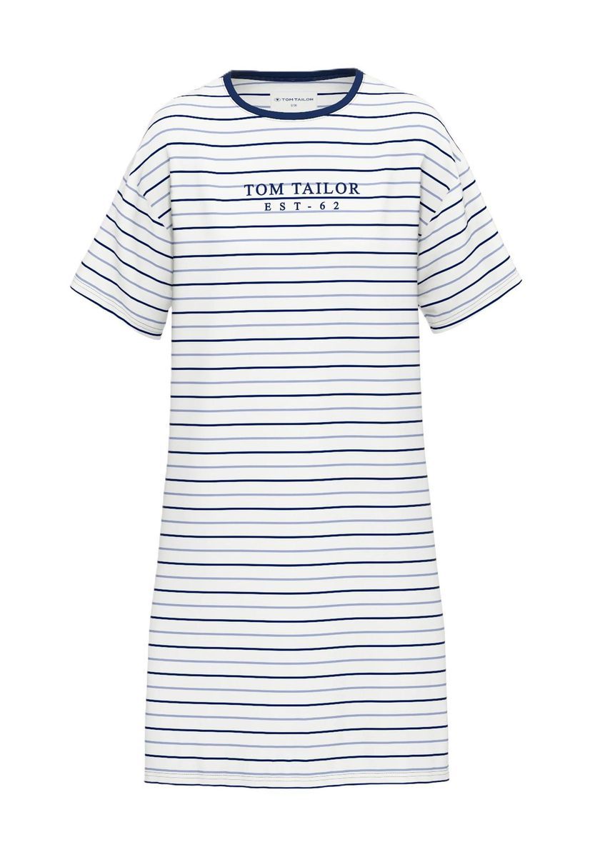 Gestreiftes Sleepshirt aus Baumwolljersey