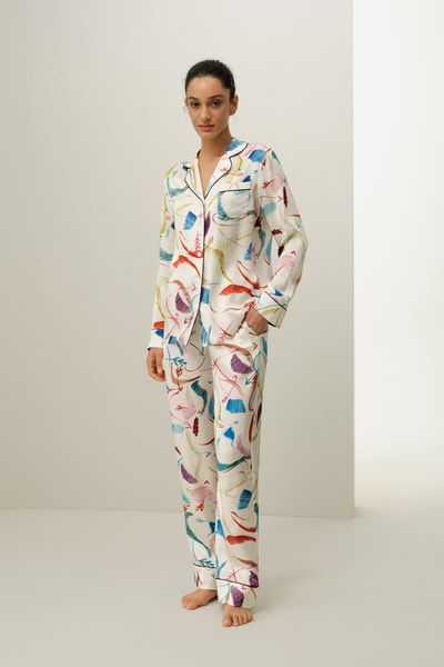 Elegantes Seidenset mit Schütze-Print