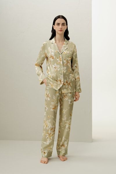 Seiden-Pyjama-Set mit Sternzeichen Fische
