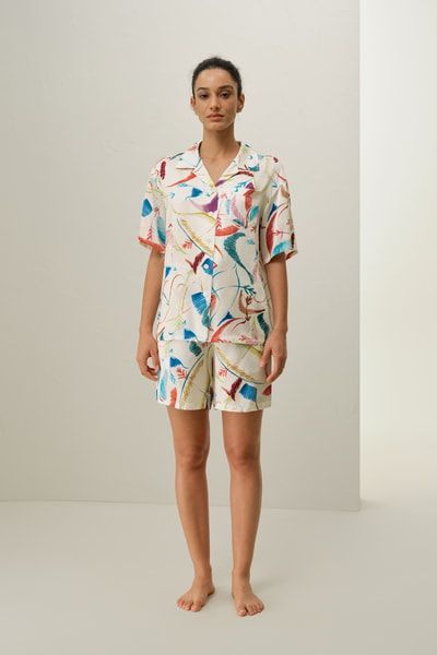 Seidenpyjama-Set mit Sternzeichen Schütze