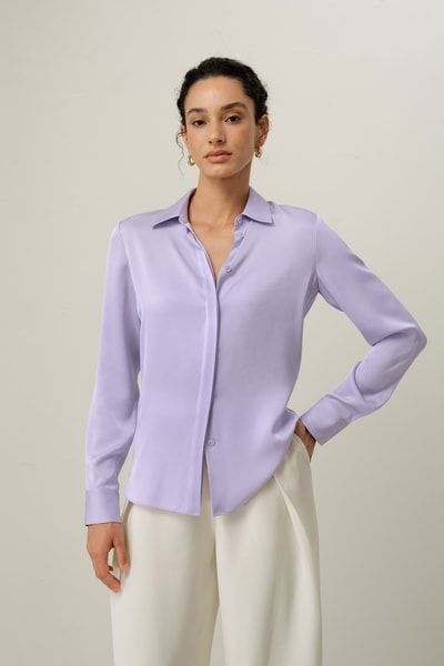Elegantes Seidenhemd mit schmaler Passform