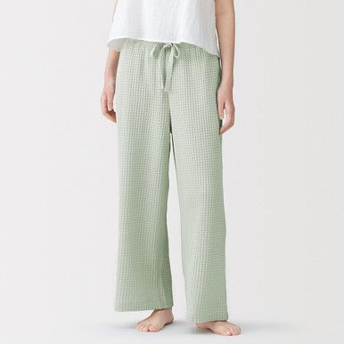 Waffelstrickhose mit geradem Bein