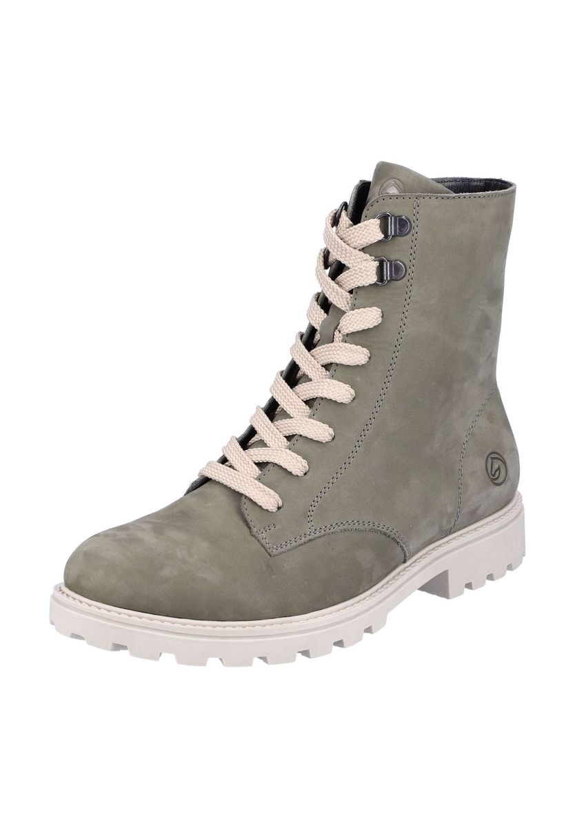 Schnürstiefeletten aus Rauleder mit Profilsohle