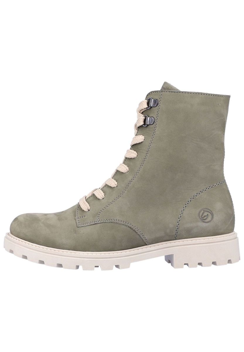 Schnürstiefeletten aus Rauleder mit Profilsohle