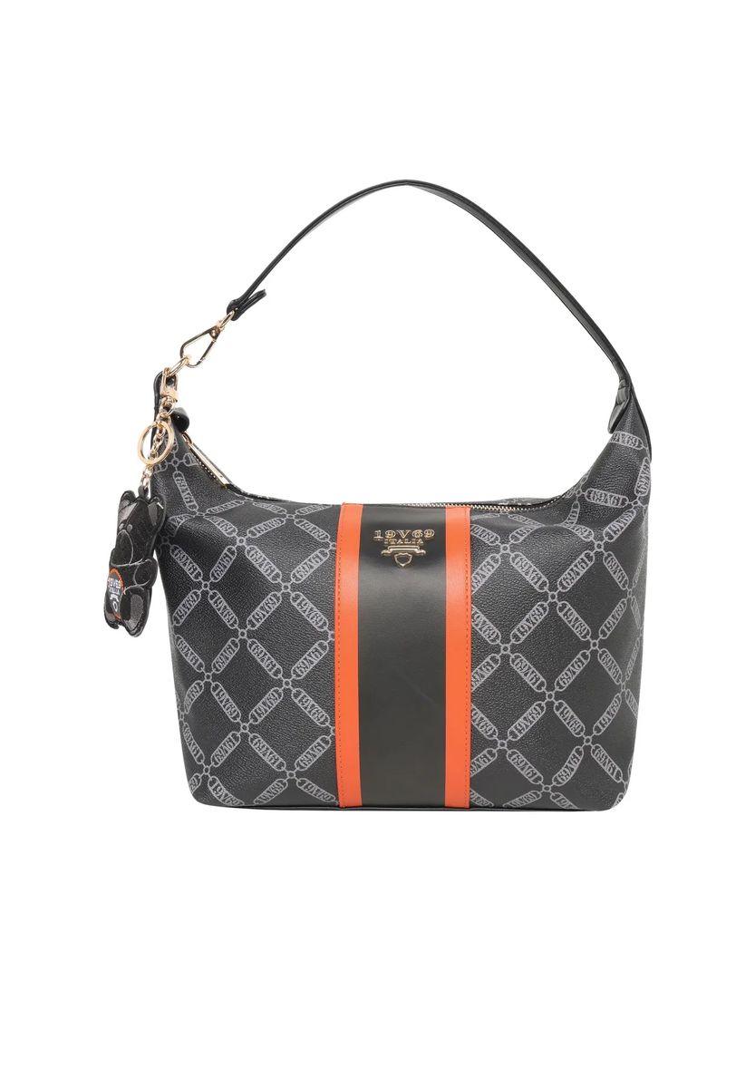 Hobo-Tasche mit Monogramm-Muster
