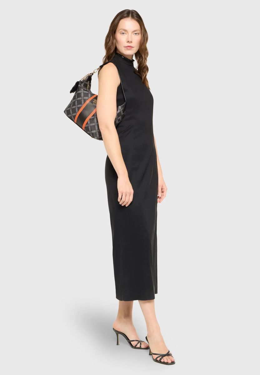 Hobo-Tasche mit Monogramm-Muster