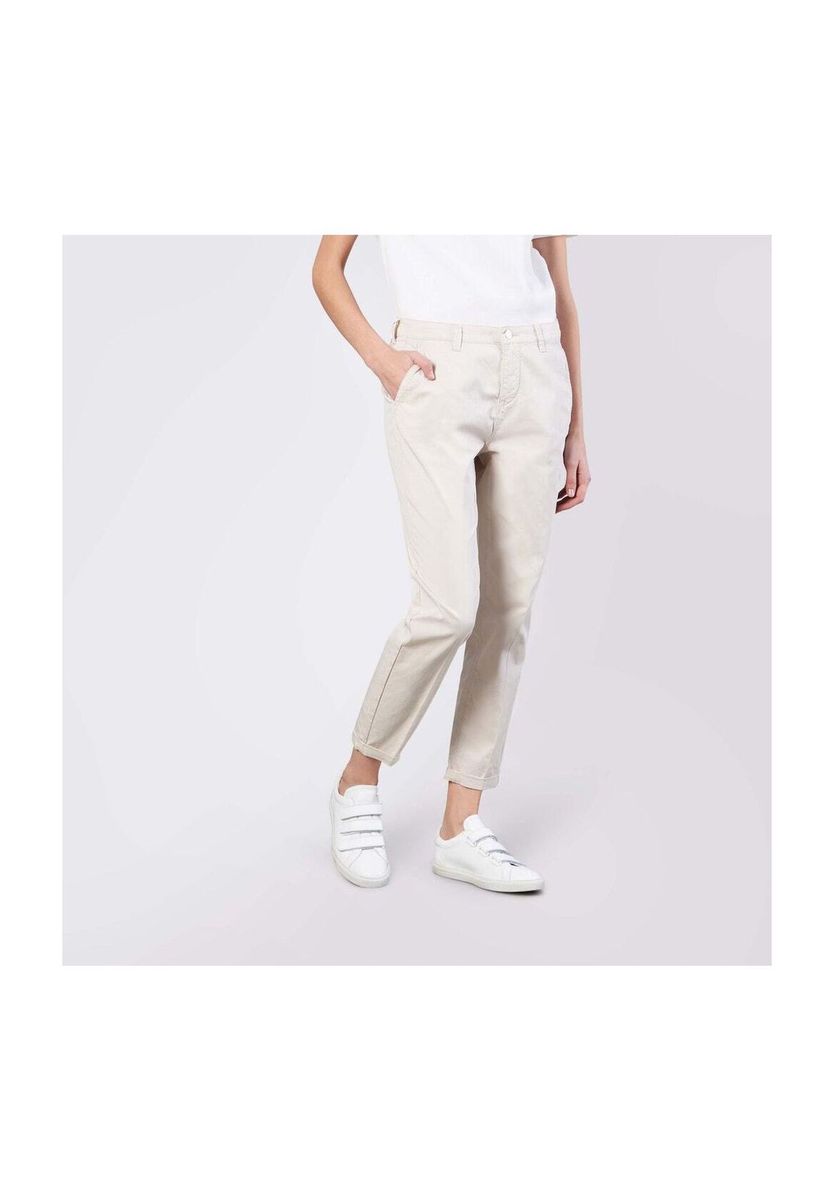 Schmal geschnittene verkürzte Gabardine-Chinos