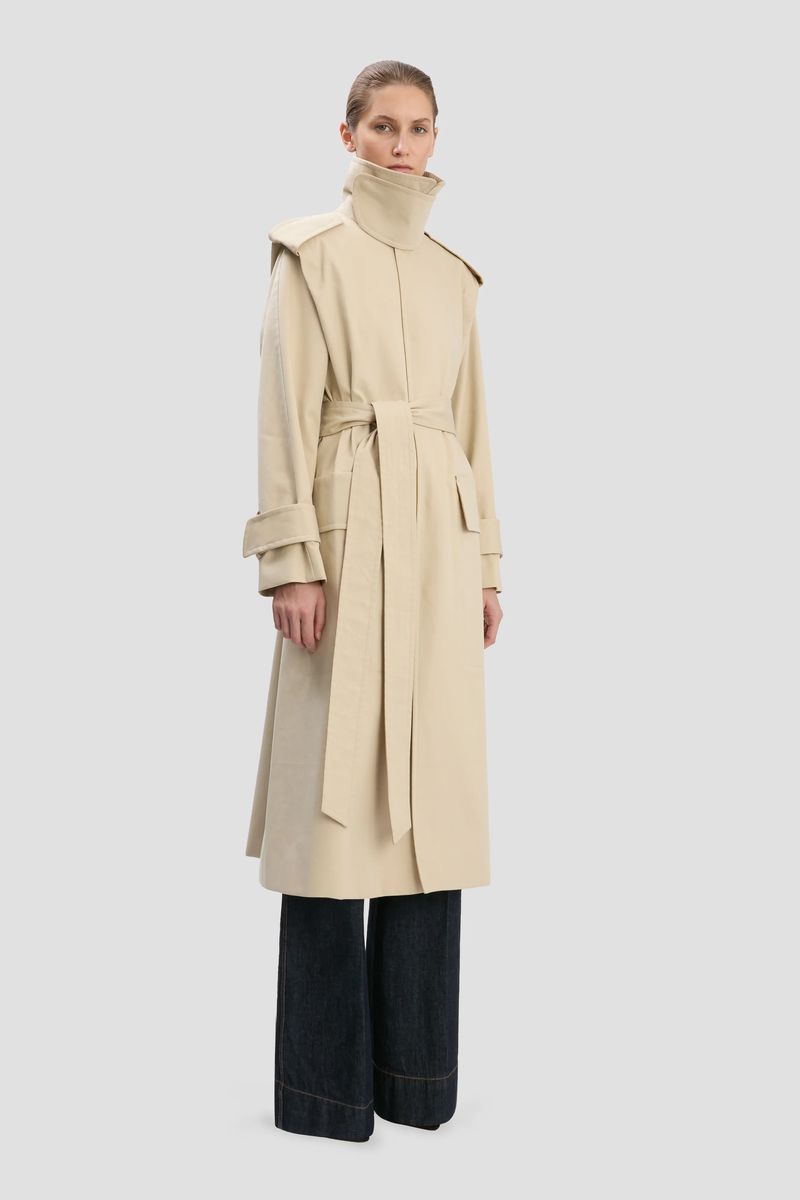 Trenchcoat mit markantem Trichterkragen