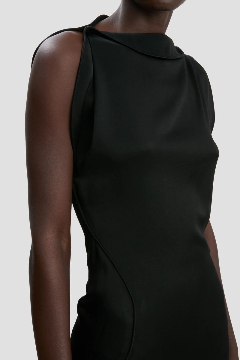 Carla Drapiertes Satin-Abendkleid