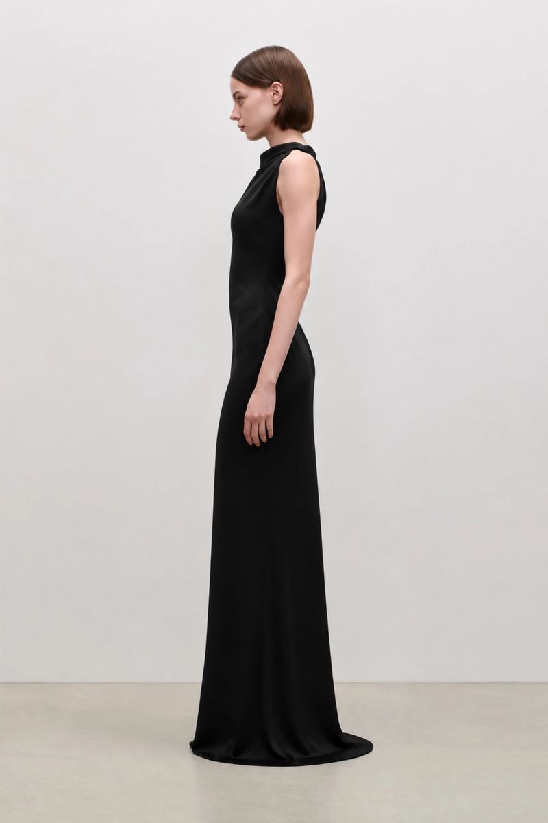 Carla Drapiertes Satin-Abendkleid