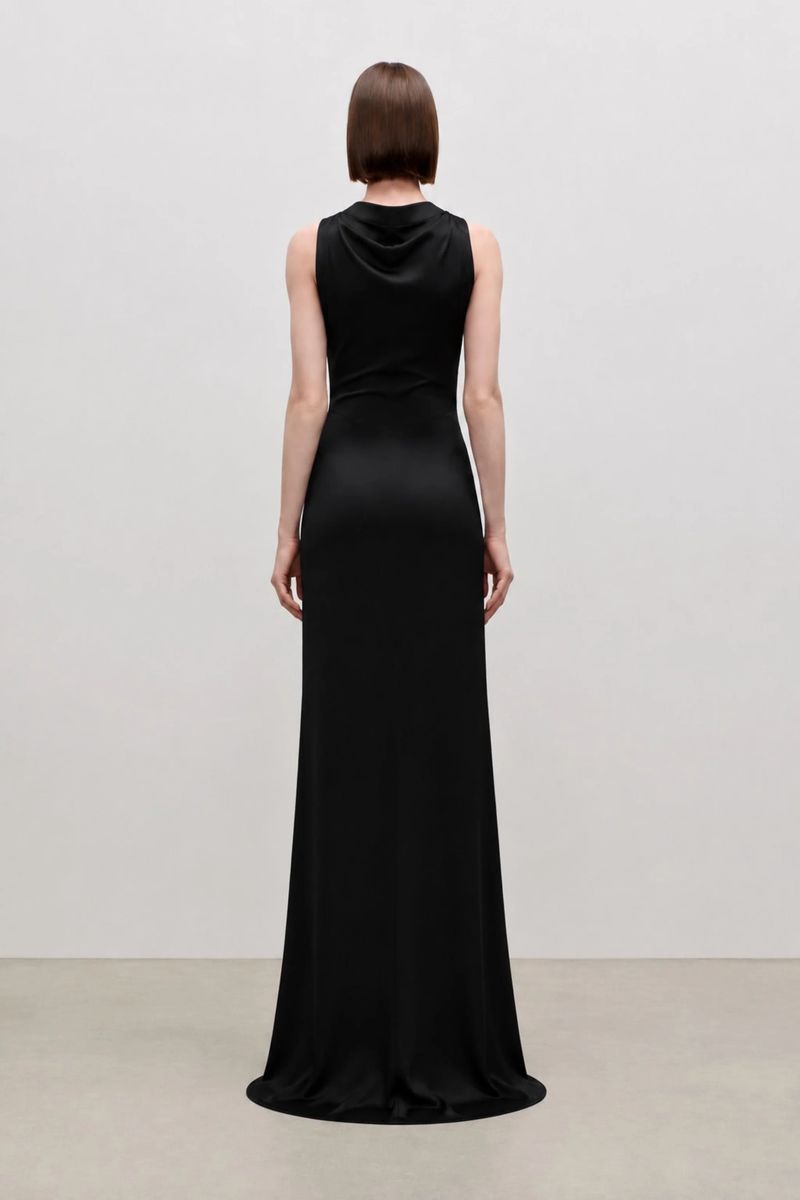 Carla Drapiertes Satin-Abendkleid