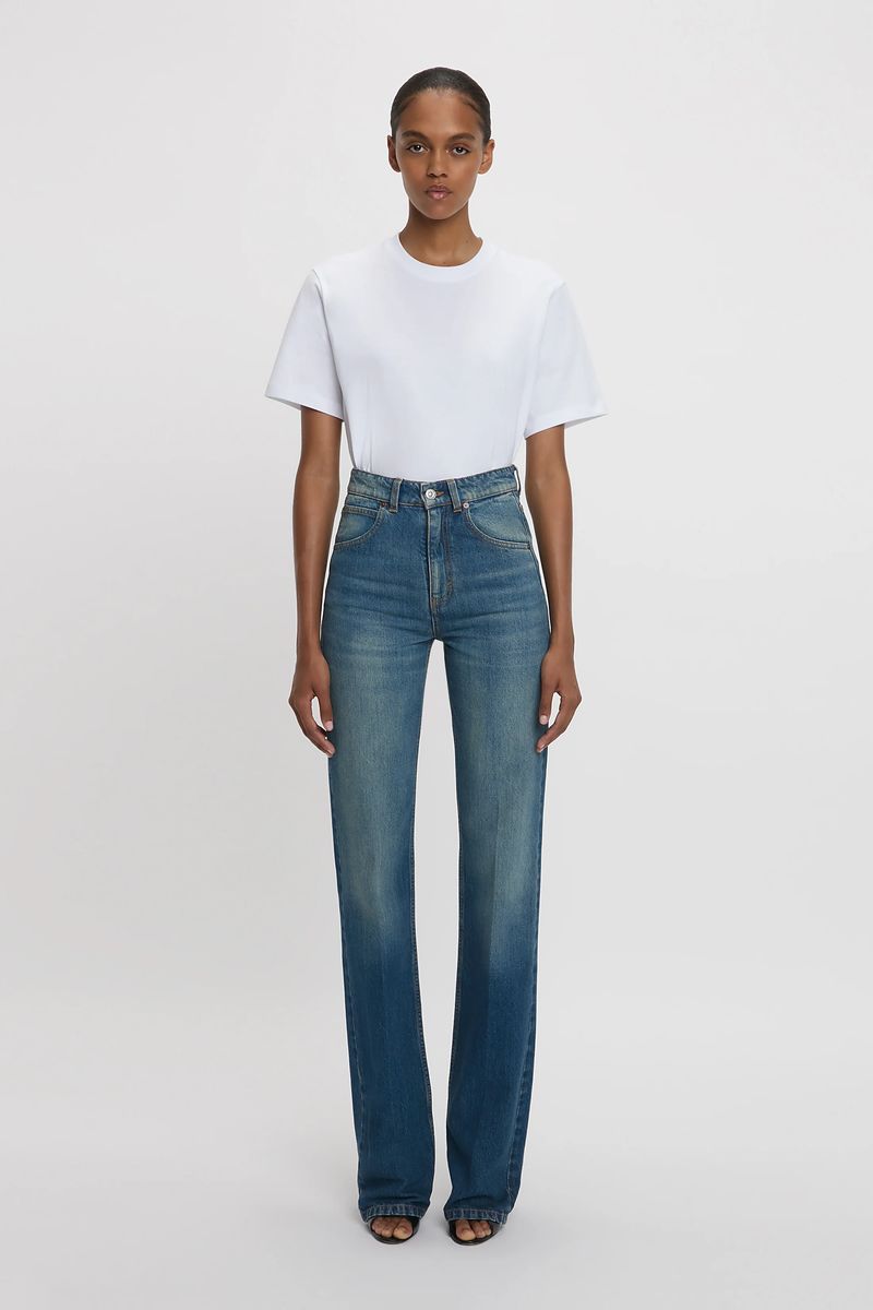 Julia High-Waist-Jeans mit geradem Bein