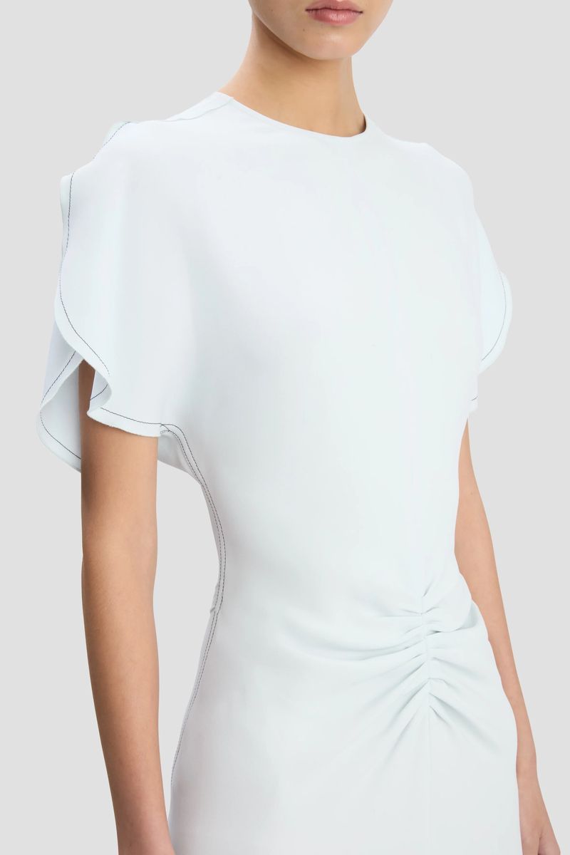 Elegantes Satin-Midikleid mit Raffung