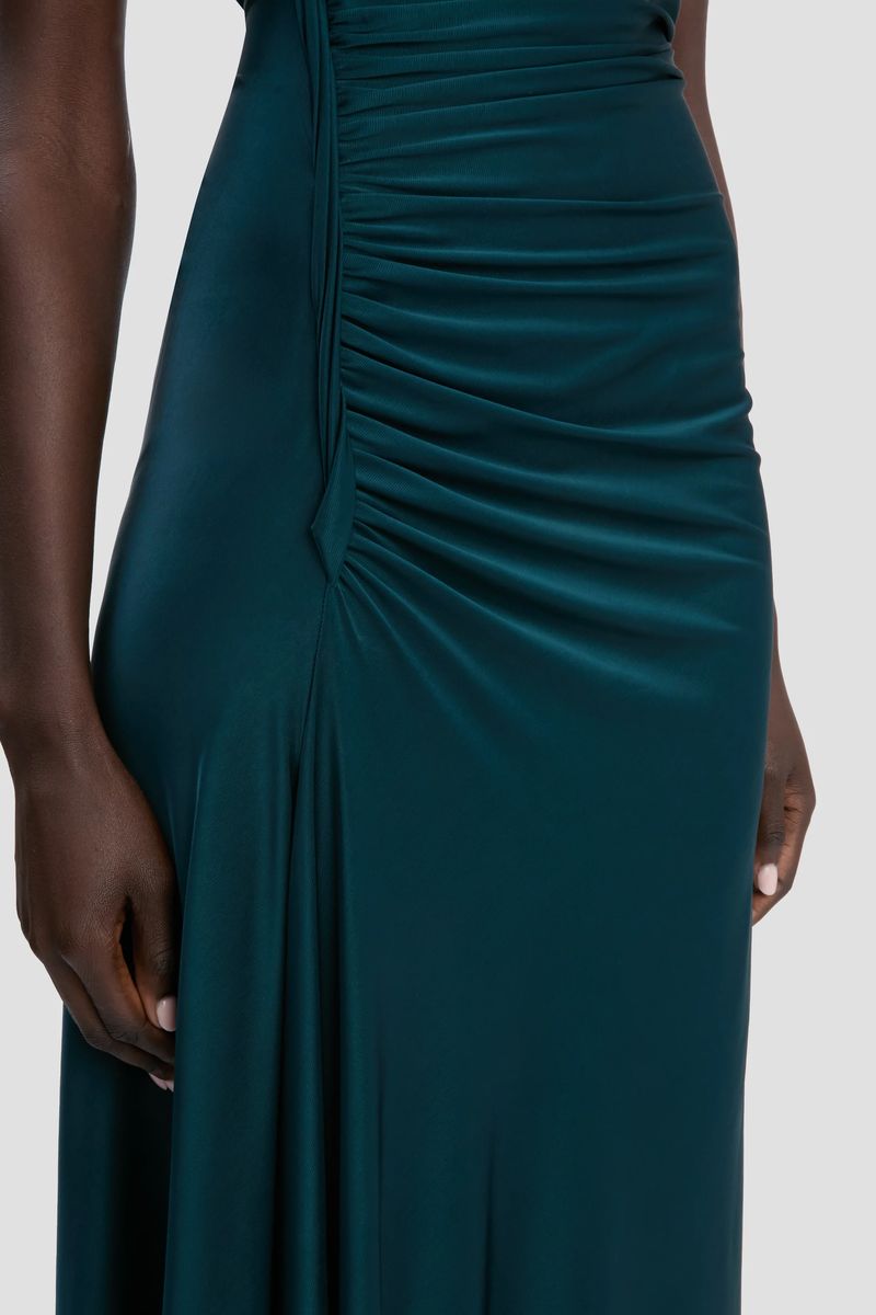 Raffiniertes Asymmetrisches Jersey-Midikleid