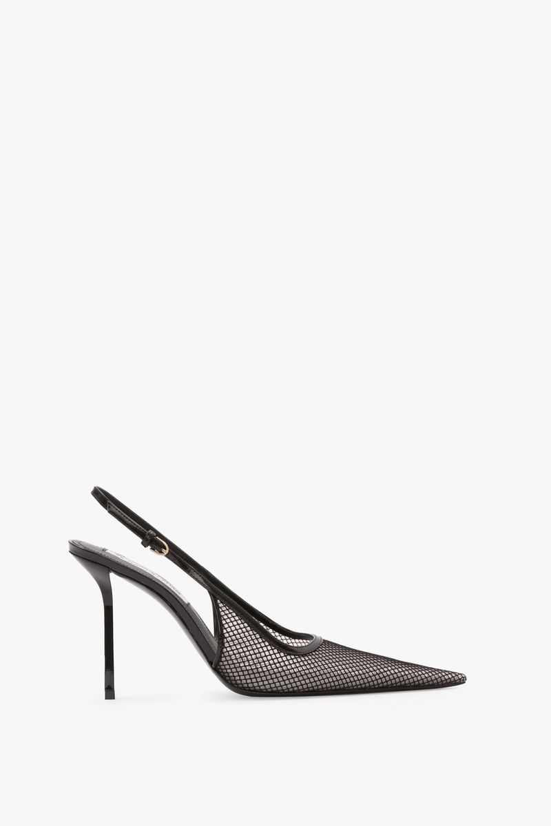 Spitze Mesh-Slingpumps mit Stilettoabsatz