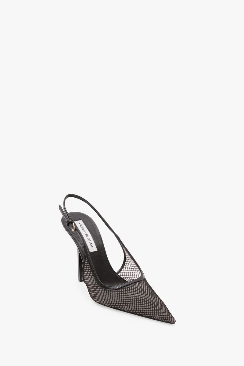 Spitze Mesh-Slingpumps mit Stilettoabsatz