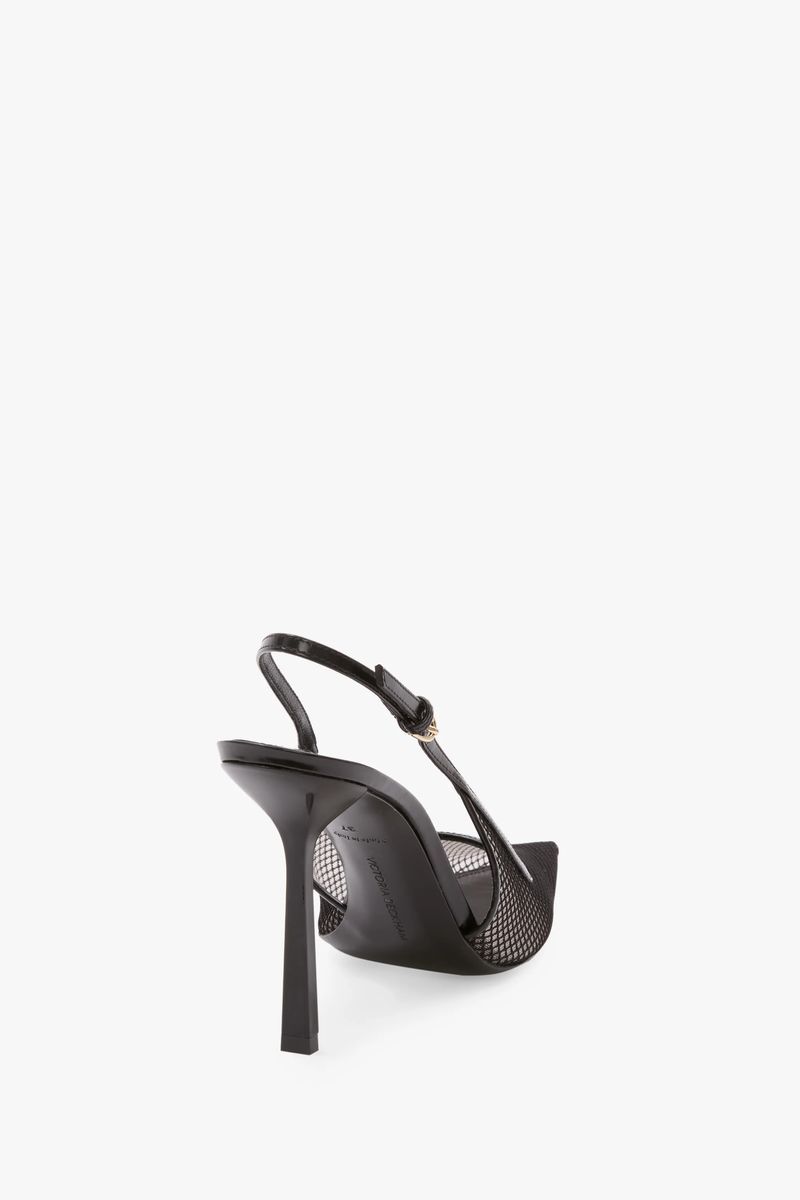 Spitze Mesh-Slingpumps mit Stilettoabsatz