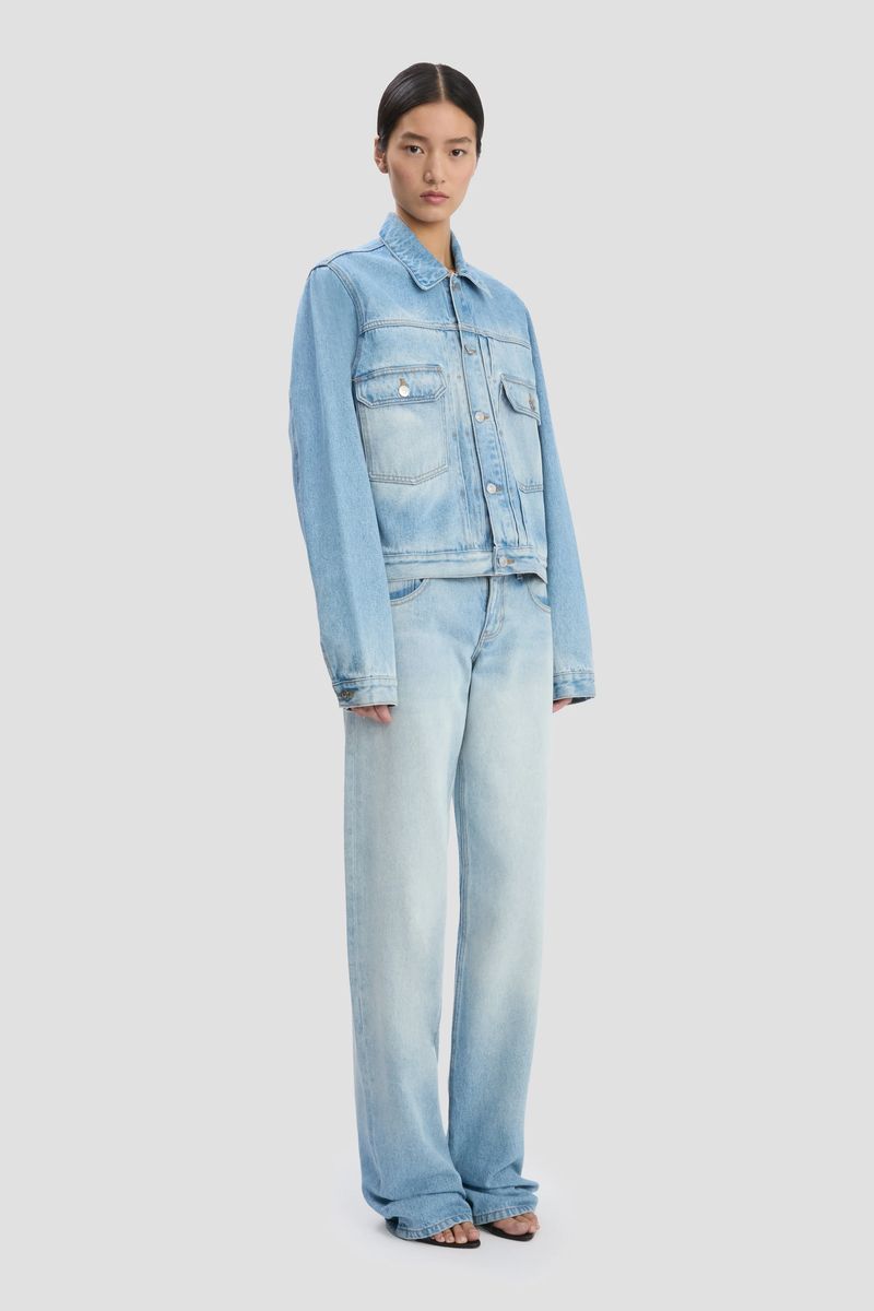 Trucker-Jacke aus Denim mit Säurewaschung