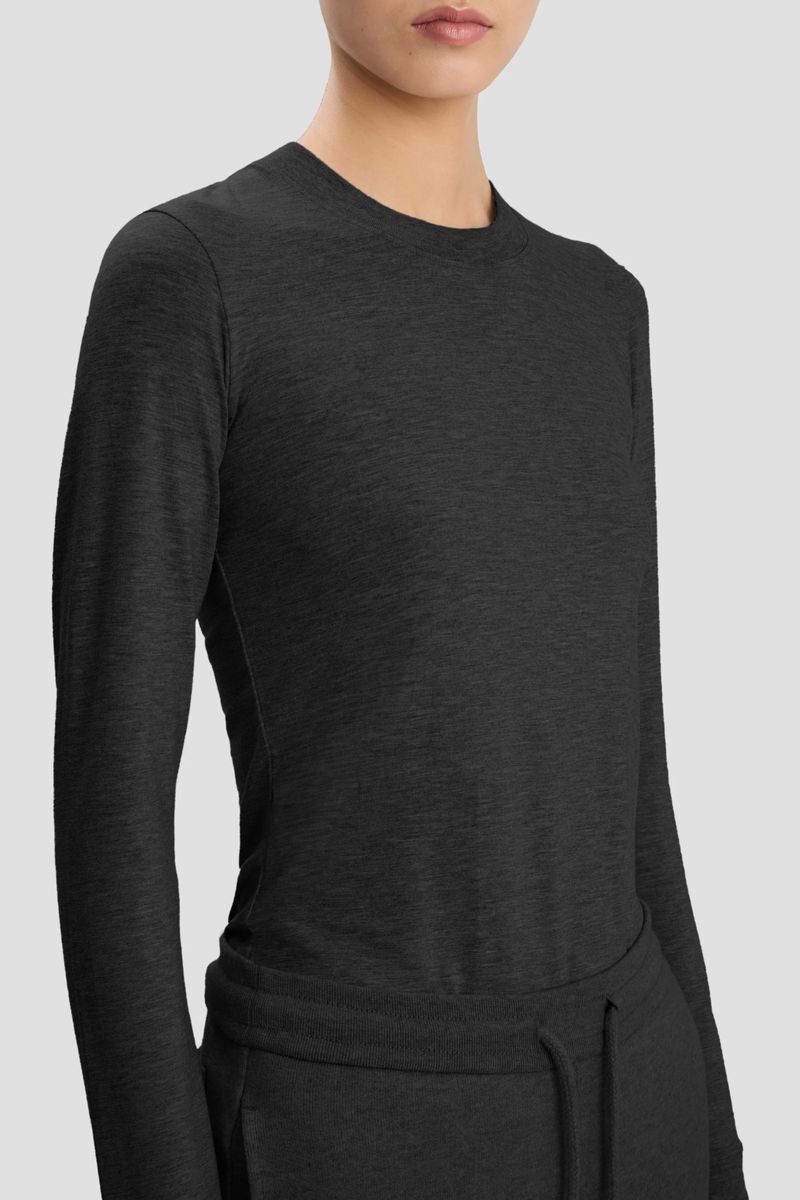 Eng anliegendes Langarm-Jersey-Oberteil