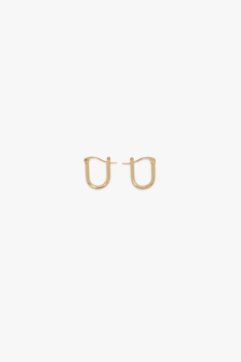 Skulpturale goldene Creolen in U-Form