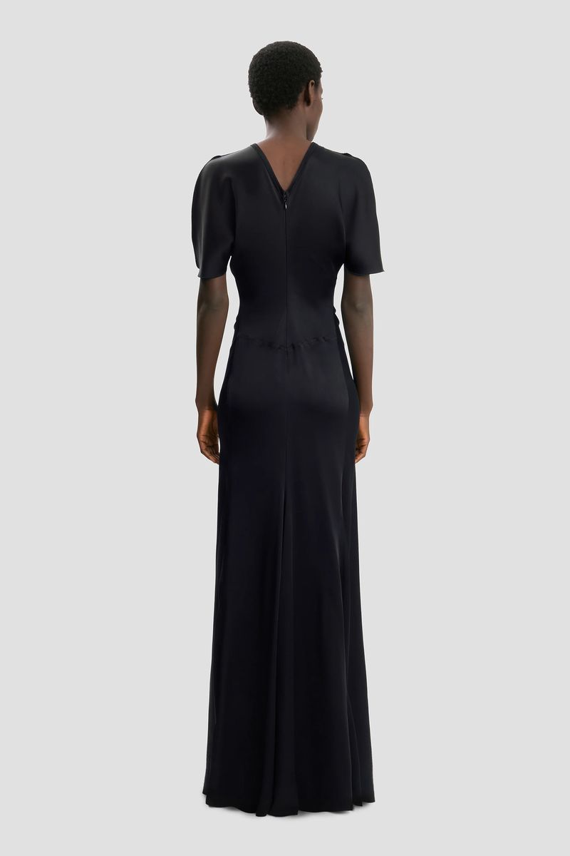 Elegantes gerafftes Satin-Abendkleid