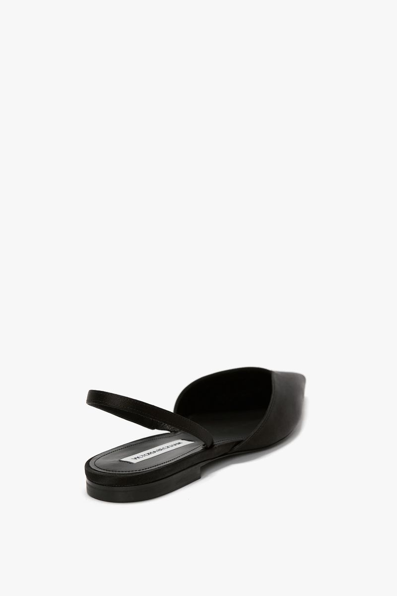 Satin-Slingback-Flats mit spitzer Kappe