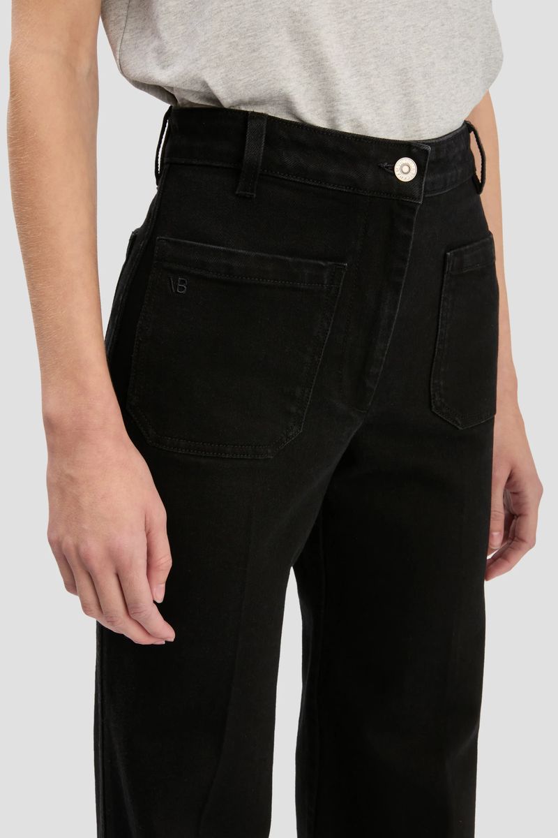 Hochtaillierte Jeans mit weitem Bein