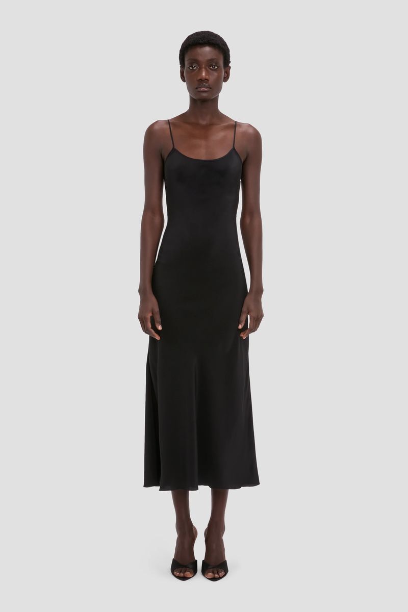 Minimalistisches Seiden-Slipp-Midikleid