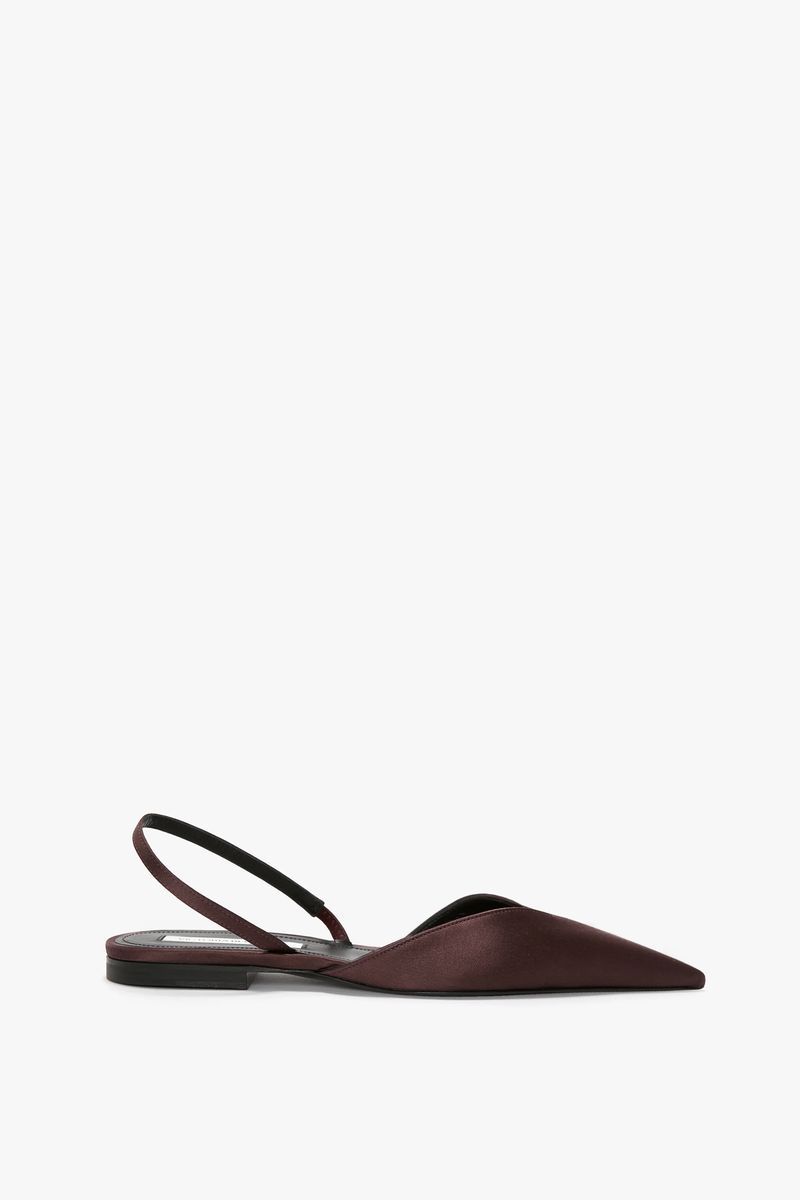 Elegante spitze Satin-Slingback-Ballerinas