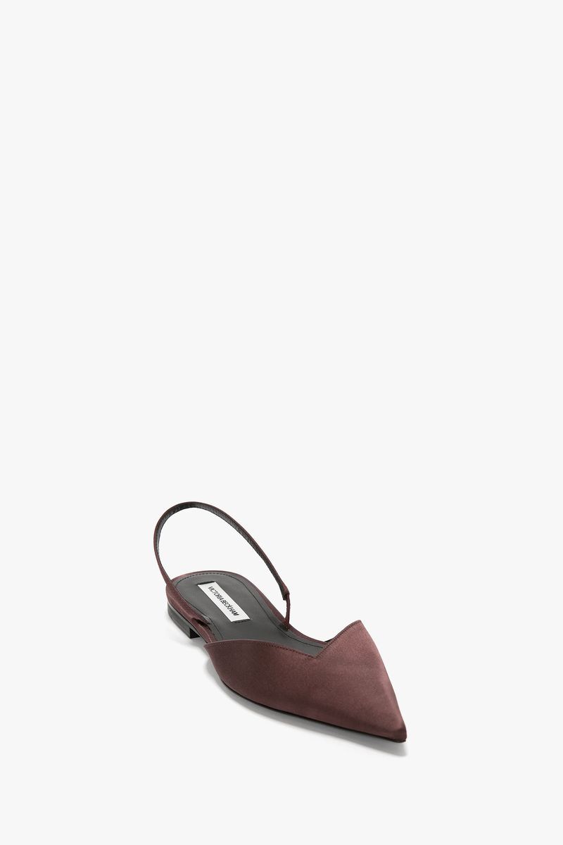 Elegante spitze Satin-Slingback-Ballerinas