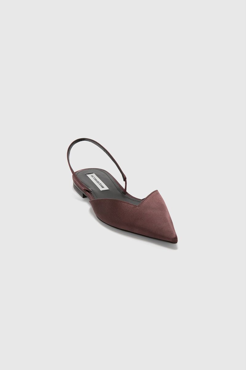Elegante spitze Satin-Slingback-Ballerinas