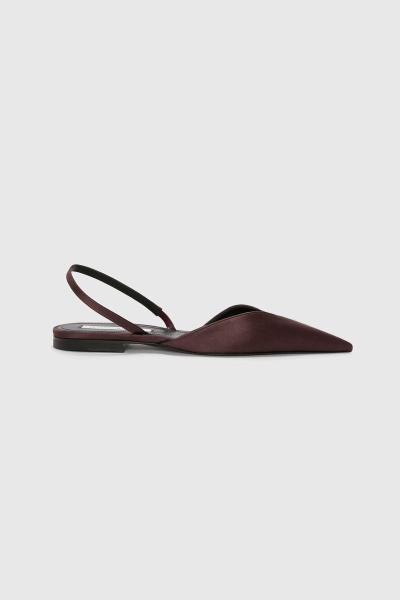 Elegante spitze Satin-Slingback-Ballerinas