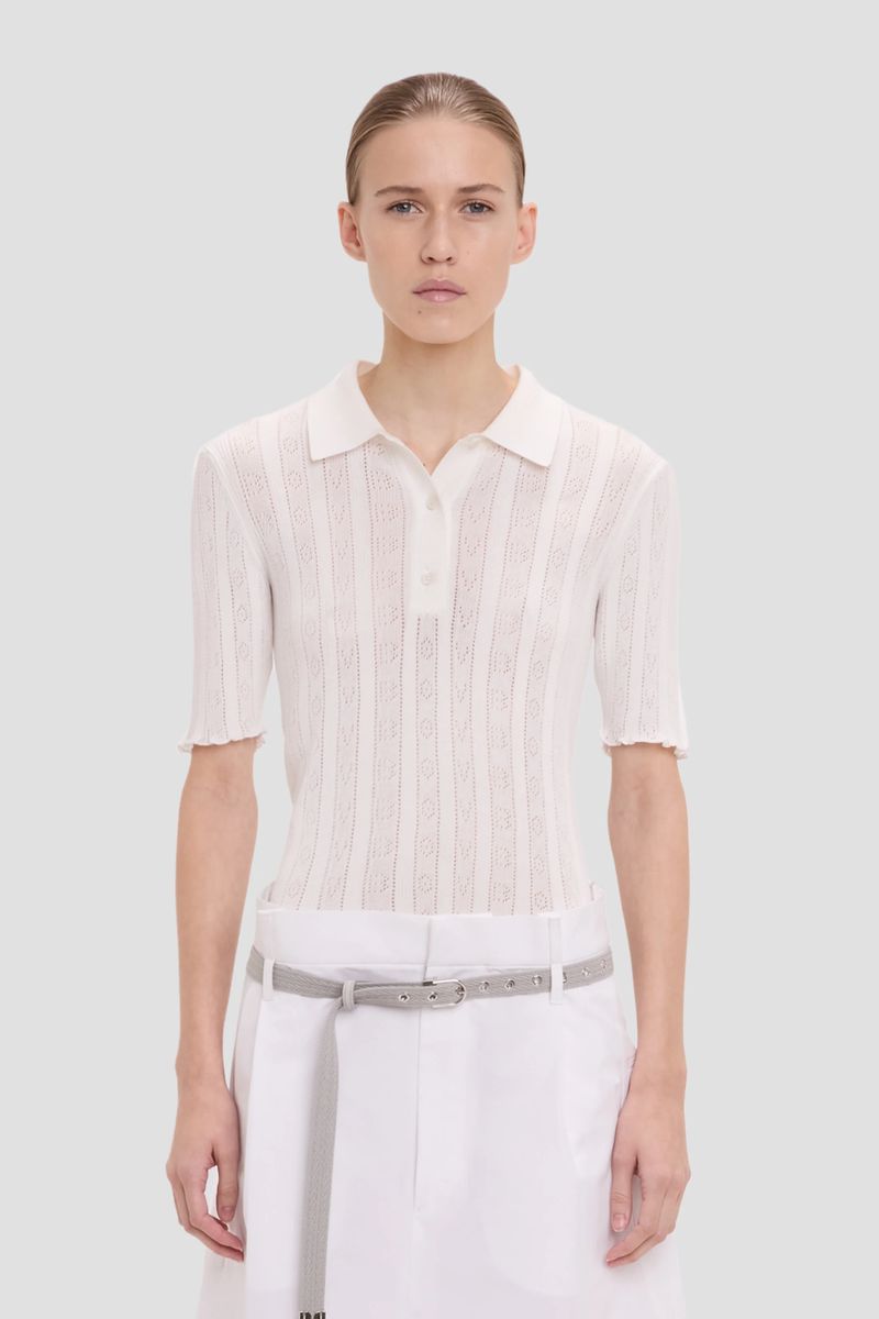 Polo-Oberteil mit Lochmuster-Details