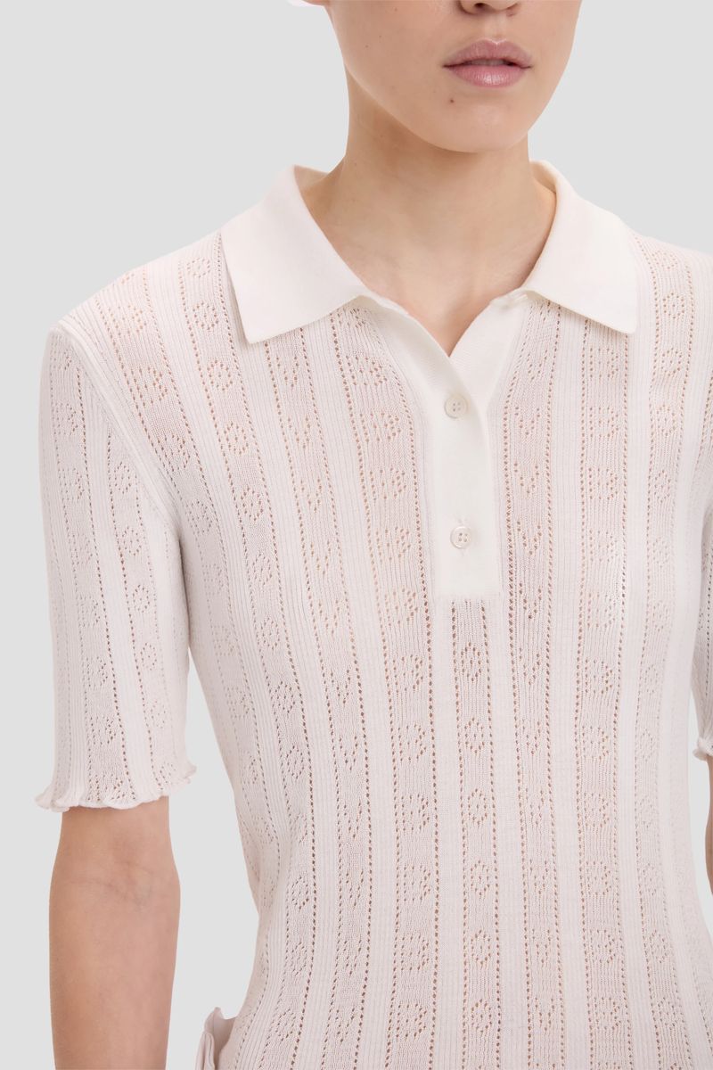 Polo-Oberteil mit Lochmuster-Details